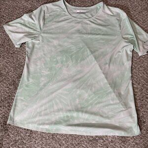 Columbia Activewear Shirt Women's XL/TG Mint Green White Short Sleeve